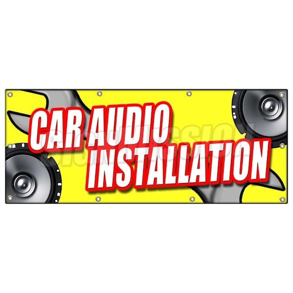 CAR AUDIO INSTALLATION BANNER SIGN stereo speakers repair amps auto